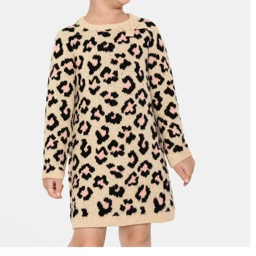 The Children's Place Leopard Print Dress - Black and Pink